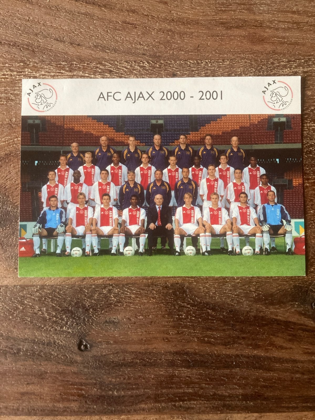 Ajax ansichtkaart seizoen 2000-2001 - In prima staat, Ophalen of Verzenden, 1980 tot heden, Ongelopen, Sport en Spel