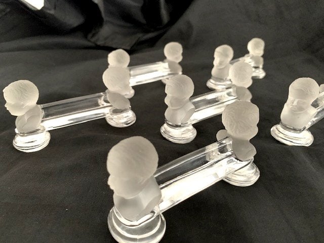 6 antieke Baccarat messenleggers Houdon, Ophalen of Verzenden
