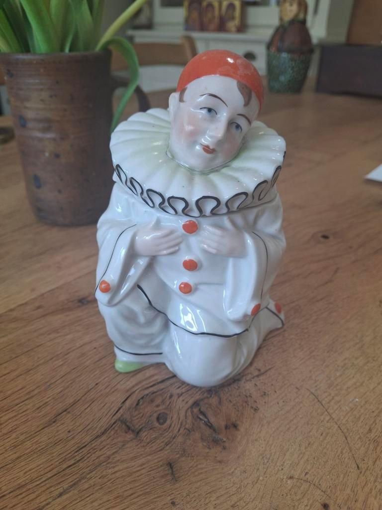 Vintage Pierrot Clown Suikerpot of Snoeppot, Antiek en Kunst, Ophalen of Verzenden