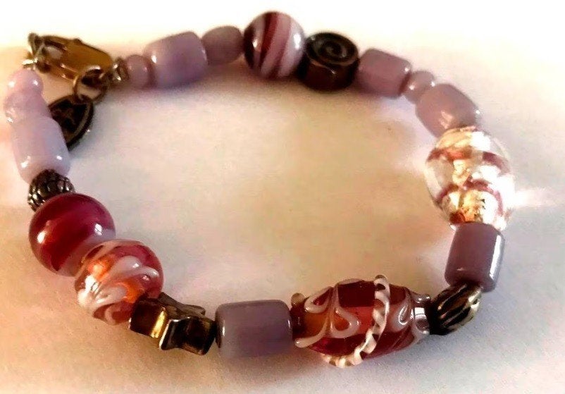 925 zilveren armband van Venetiaans glas Murano glas, Ophalen, Zilver, Armband