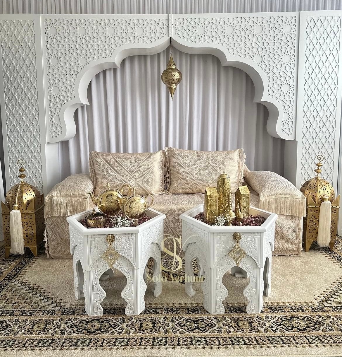 HUUR: Henna stage verloving niqaah bruiloft backdrop taqlidi, Ophalen of Verzenden, Zo goed als nieuw, Geboorte of Huwelijk
