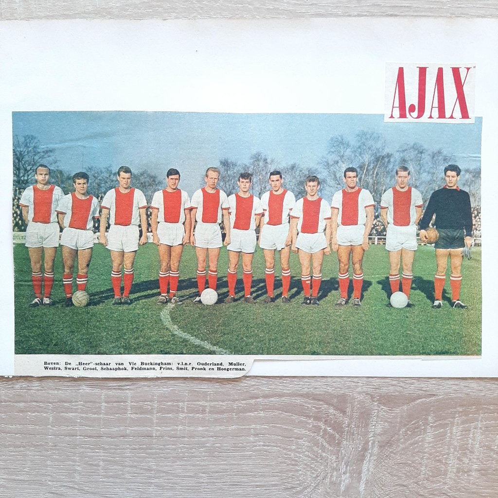 Mini poster AJAX Eredivisie seizoen 1960-1961 elftal & namen, Verzamelen, Verzenden, Gebruikt, Ajax, Poster, Plaatje of Sticker
