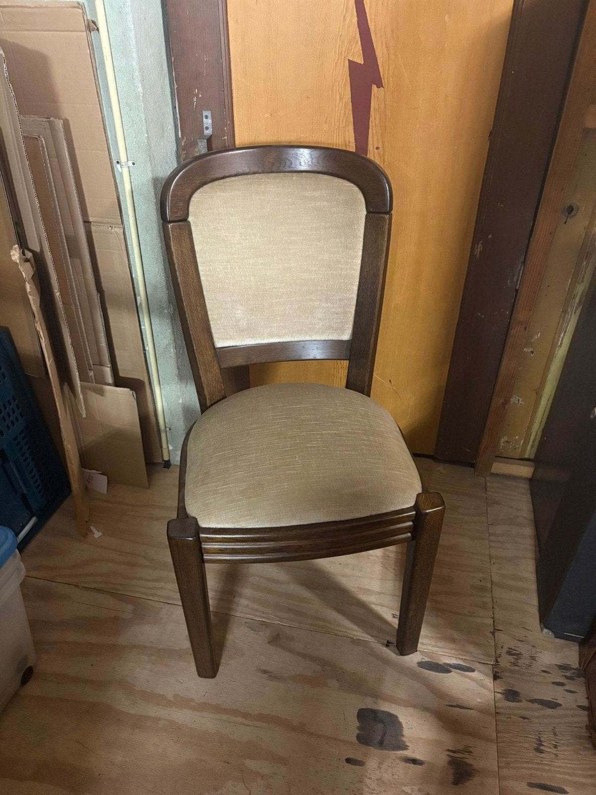4 Rivièra Maison eetkamerstoellen - 50x45x96 cm, Ophalen, Bruin, Zo goed als nieuw, Stof