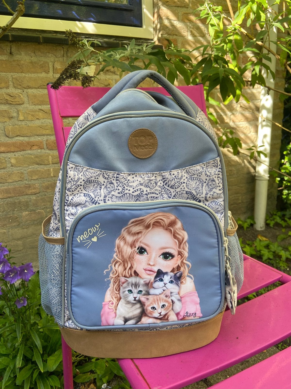 Leuke TOPModel rugzak met kattenprint, Overige merken, Gebruikt, 25 tot 40 cm, Ophalen of Verzenden