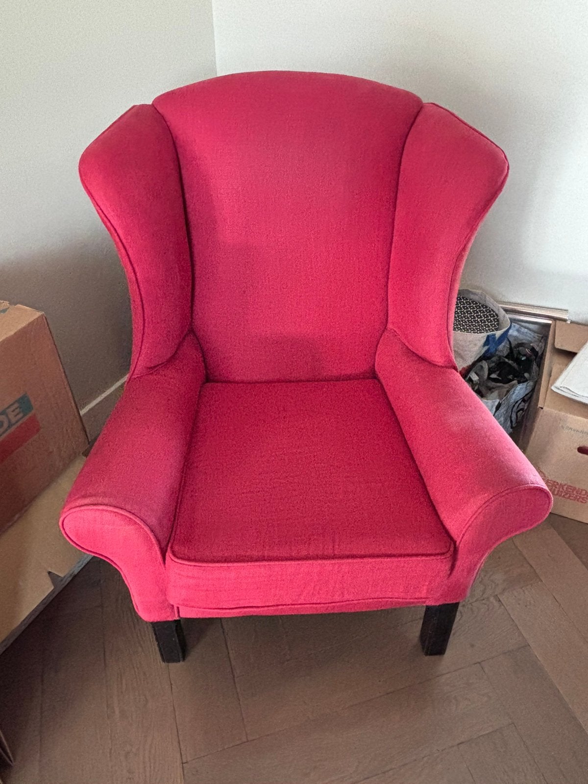 GRATIS AF TE HALEN Engelse wingchair, Huis en Inrichting, Fauteuils, Ophalen, Zo goed als nieuw, 75 tot 100 cm, Stof