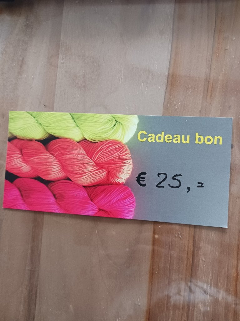 CADEAUBON van Ajoure Breiboutique, Tickets en Kaartjes, Kortingen en Cadeaubonnen, Eén persoon, Cadeaubon, Warenhuis- of Winkelbon