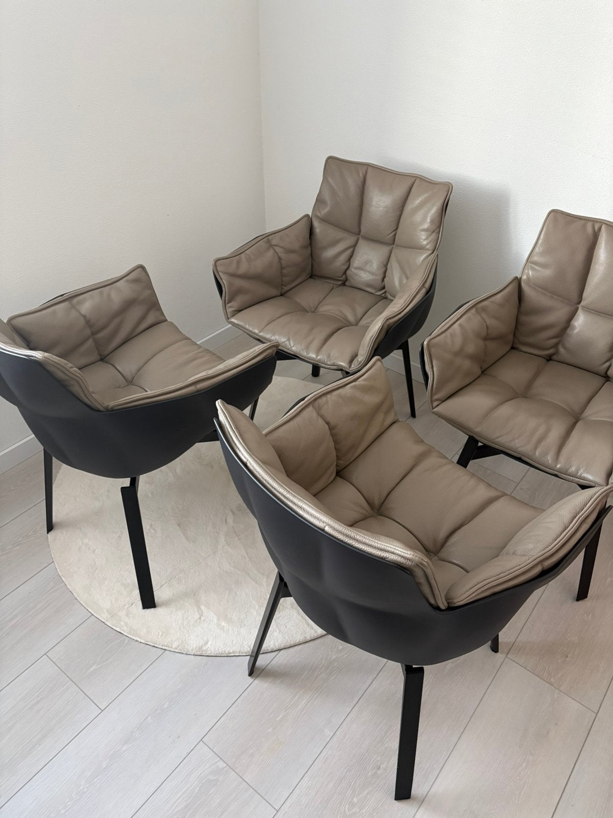 Mooie b&b husk leren draaibare stoelen klein fauteuil zgan, Bruin, Leer, Ophalen of Verzenden, Zo goed als nieuw