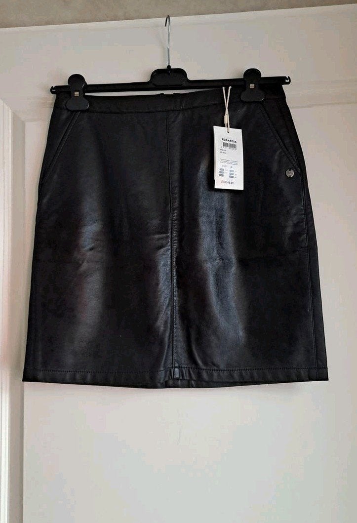 Nieuwe Garcia imitatie leren rok - Zwart, Maat M, Maat 38/40 (M), Zwart, Nieuw, Ophalen of Verzenden