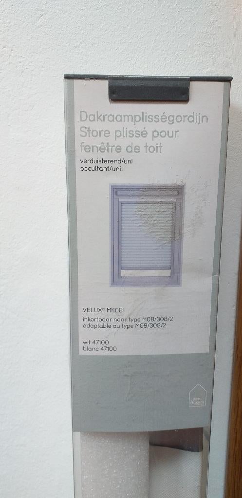 Plisségordijn voor velux MK08 verduisterend NIEUW, Ophalen, Wit, Nieuw, 50 tot 100 cm