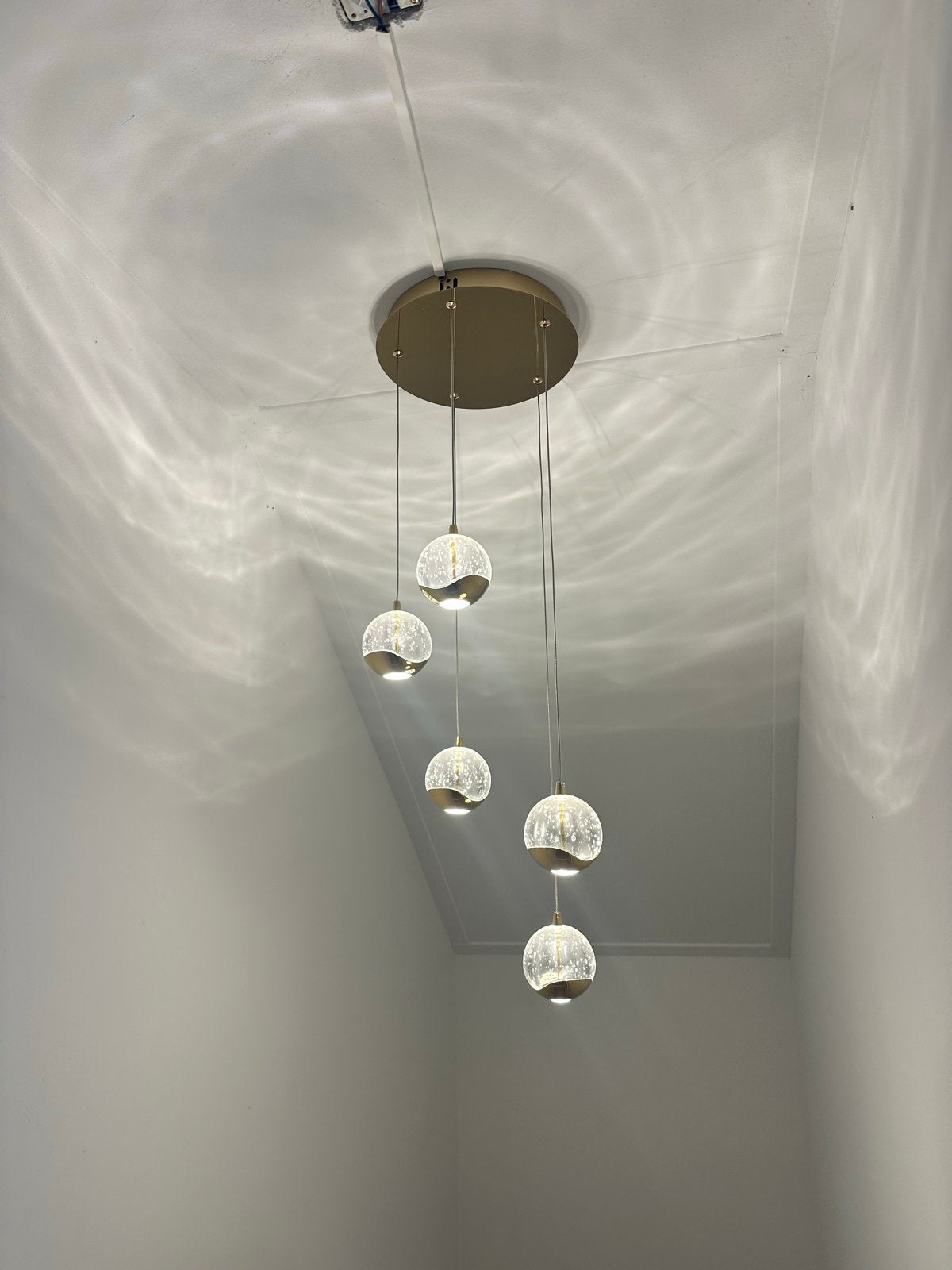 Lucande Hayley LED hanglamp, goud, glas - Zo goed als nieuw, Ophalen, Zo goed als nieuw, Glas