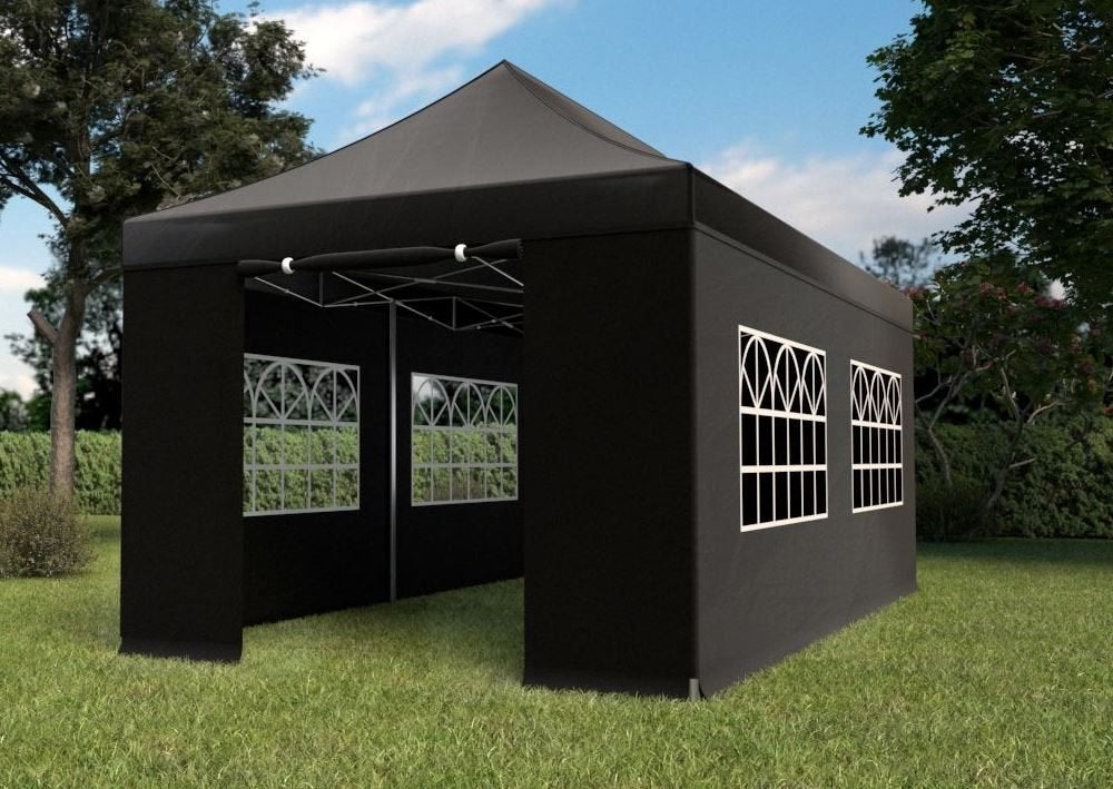 Waterdichte Vouwtent Easy-Up-Tent. Pop-Up Tent. 3x6m. Zwart., Ophalen of Verzenden, Nieuw, 5 tot 8 meter, Opvouwbaar