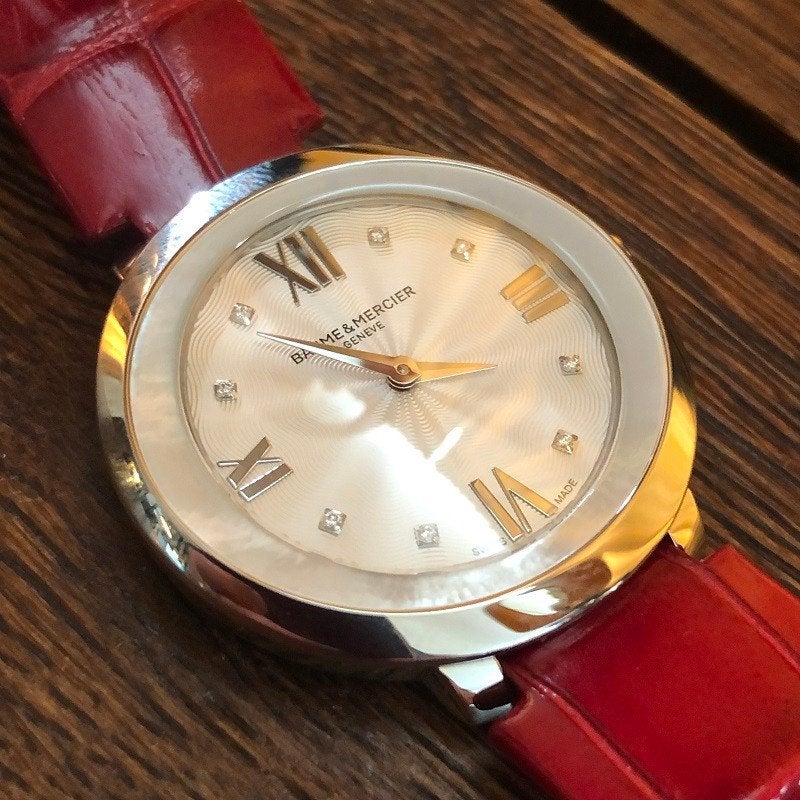NIEUW BAUME et MERCIER DAMES HORLOGE PROMESSE DIAMOND rood, Nieuw, Ophalen of Verzenden, Met edelsteen, Info@houseofcoco.nl