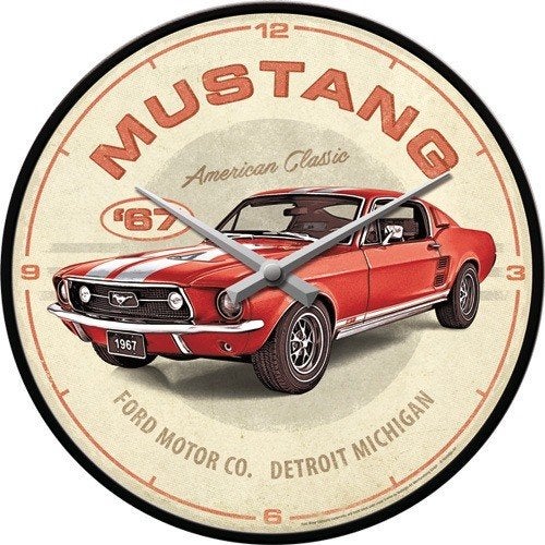 Ford Mustang GT 1967 reclame klok wandklok decoratie deco, Ophalen of Verzenden, Nieuw, Auto's