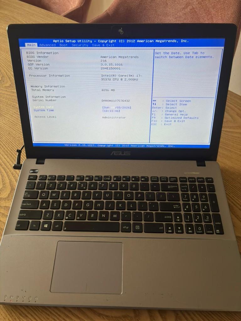 Asus R510CC XX439H, Computers en Software, Windows Laptops, Gebruikt, 15 inch, 2 tot 3 Ghz, 4 GB, Qwerty, Met videokaart, Ophalen