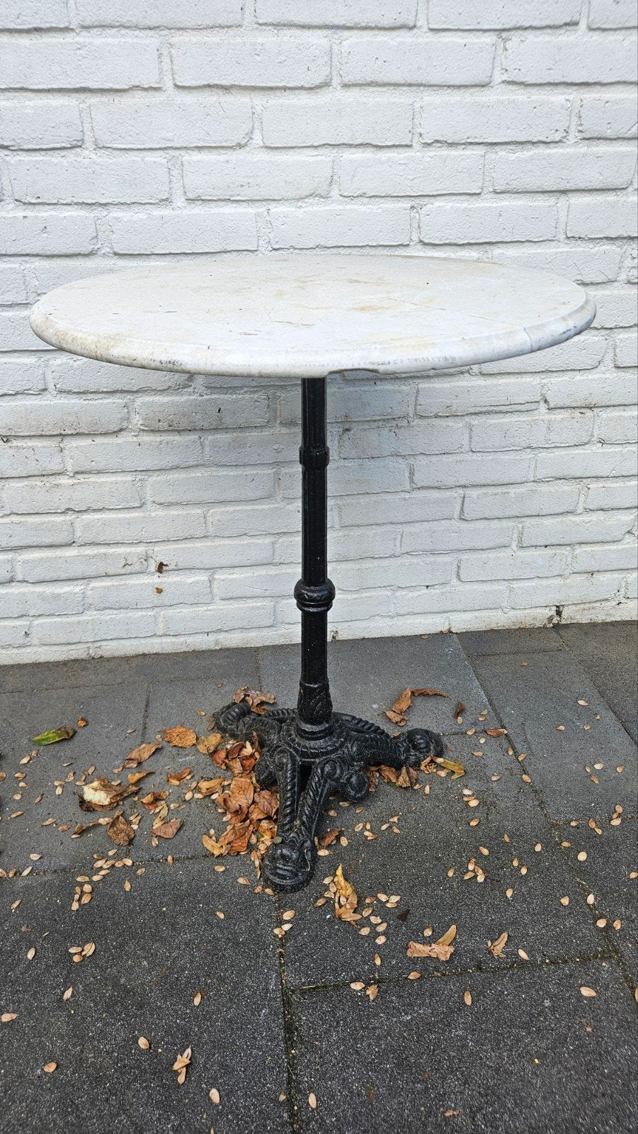 Vintage bistrotafel met marmeren blad, Ophalen