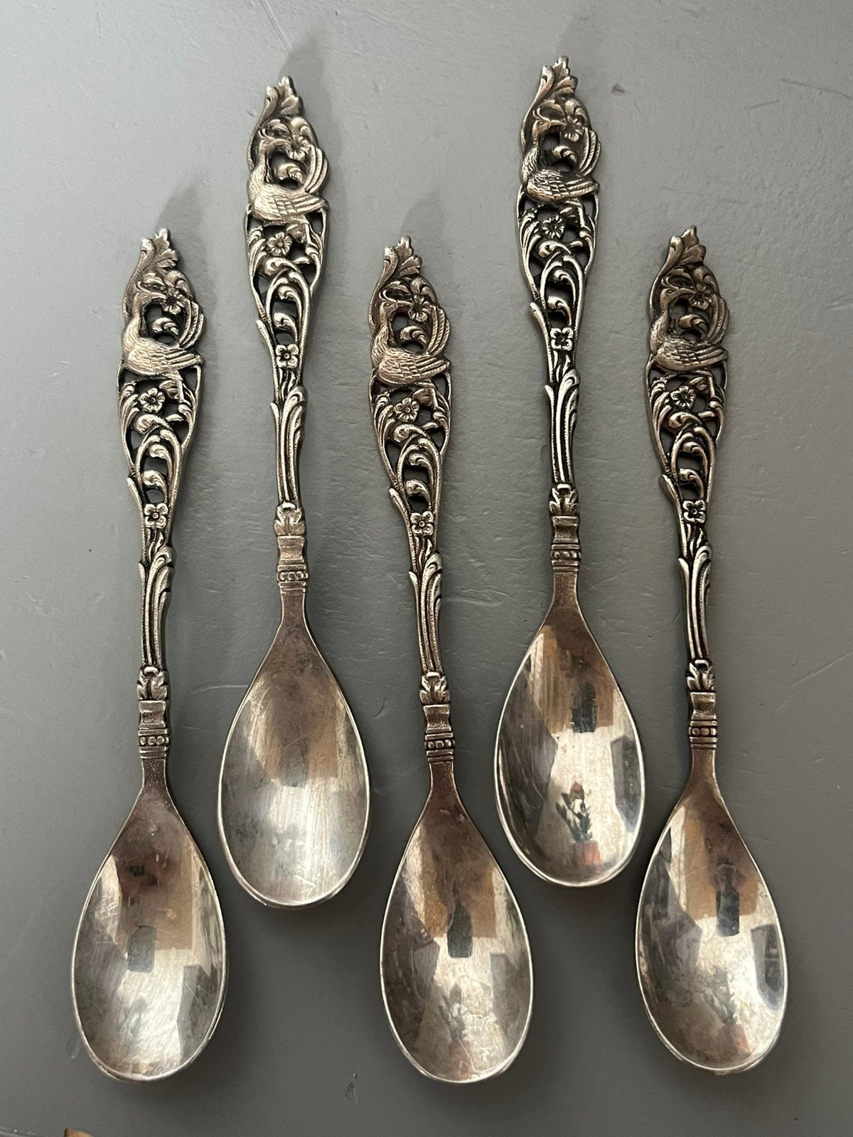 Vintage kraanvogel lepeltjes., Ophalen of Verzenden