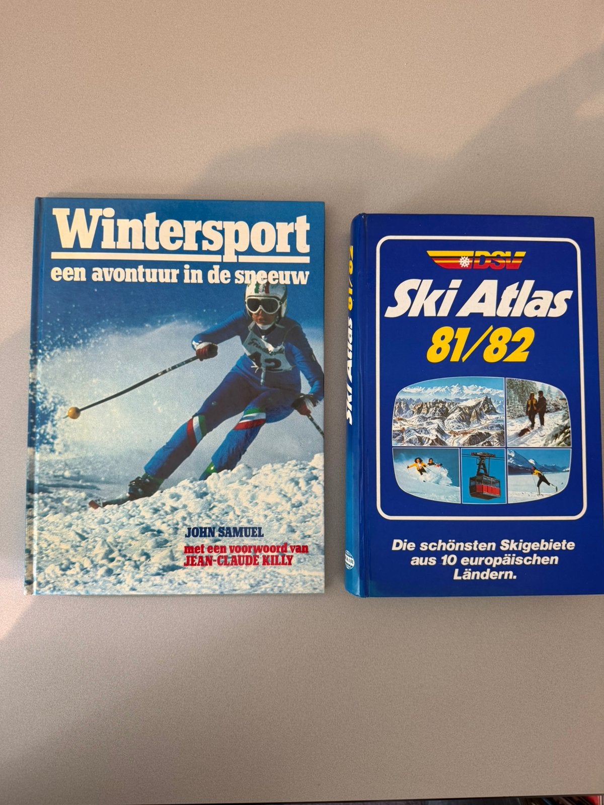 Twee wintersportboeken uit 1981. Ski atlas is duitstalig, Ophalen of Verzenden, Zo goed als nieuw