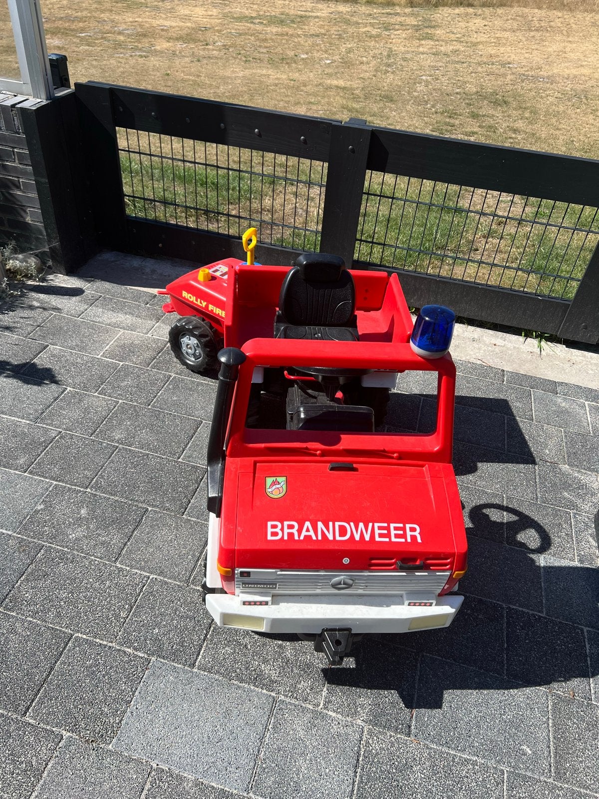 Rolly Toys Brandweer Trapauto met aanhanger, Ophalen, Gebruikt, Trapvoertuig