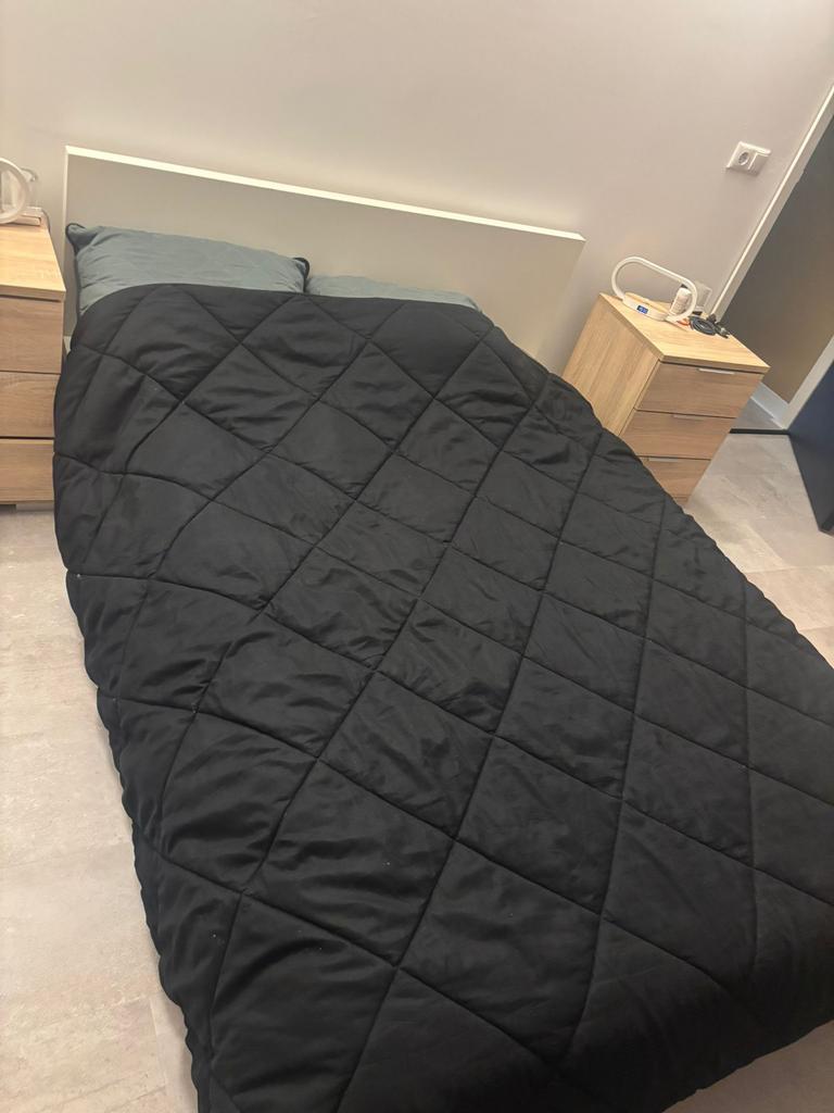 IKEA Malm bed 140x200, Ophalen, Strak, Gebruikt, Wit