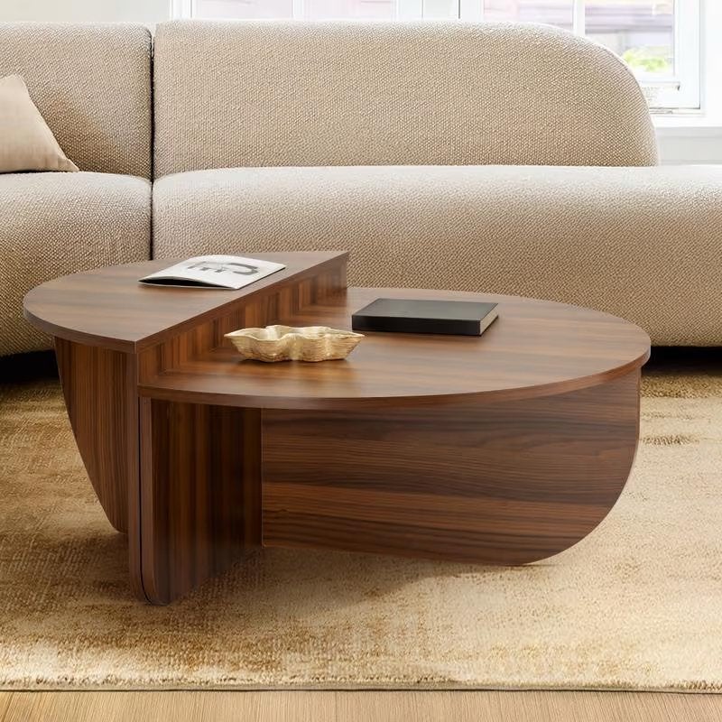 Ronde salontafel action walnootbruin NIEUW IN DOOS, Ophalen, Rond, Nieuw, 50 tot 100 cm