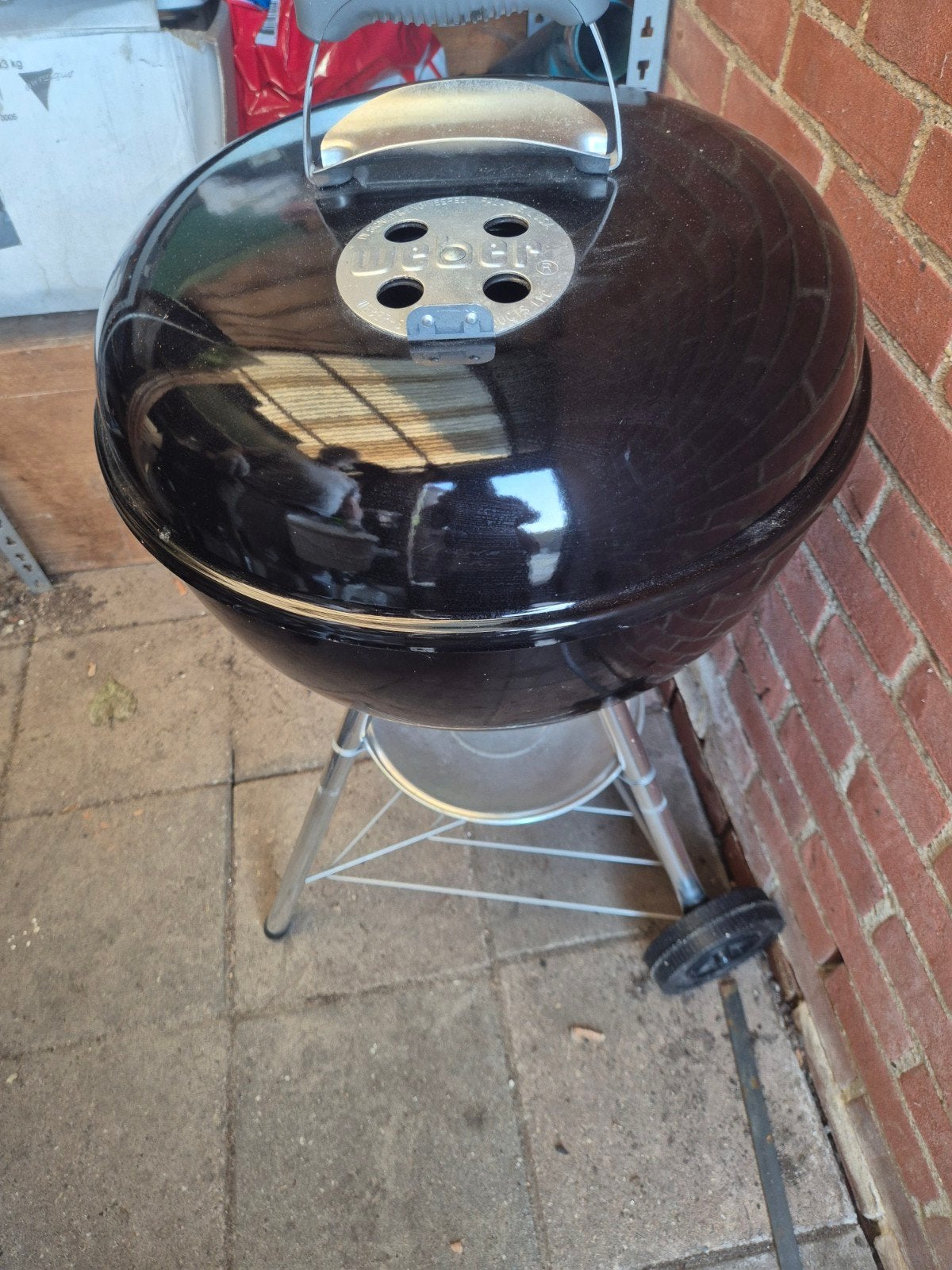 Weber houtskool barbeque 47cm, 1 Gebruikt, Tuin en Terras, Ophalen