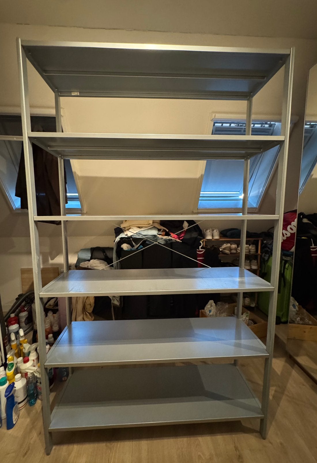 IKEA metalen stellingkast 206cm grijs, Ophalen, Gebruikt