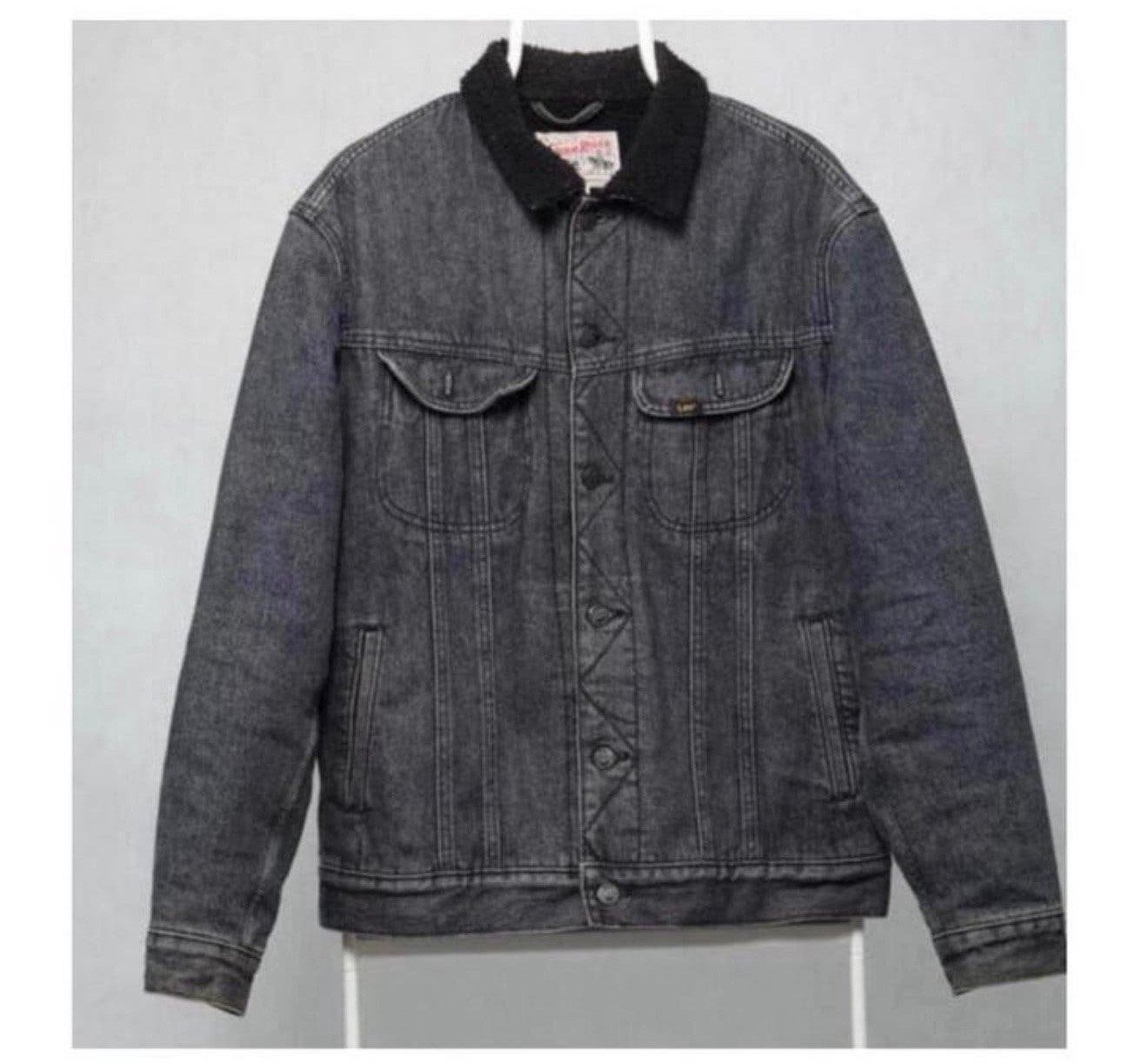 LEE STORM RIDER sherpa denim jack 1975 M donkergrijs Jas, Maat 48/50 (M), M, Ophalen of Verzenden, Zo goed als nieuw