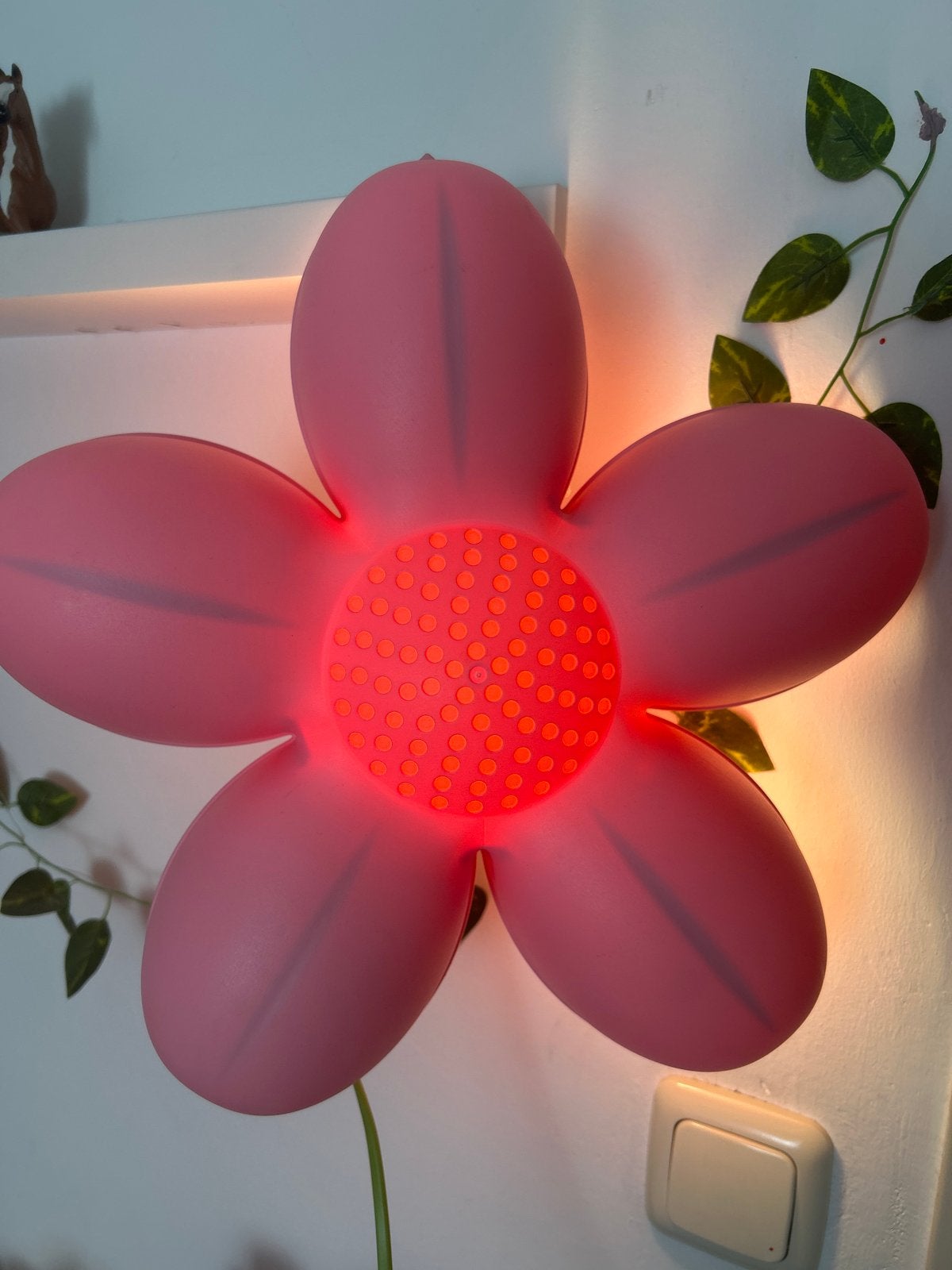 Roze bloem wandlamp voor kinderkamer, Ophalen, Gebruikt, Ophangbaar, Lamp