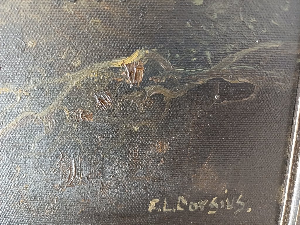 Schilderij van Corsius, Antiek en Kunst, Doek, Oud hollands, Origineel werk, Ophalen of Verzenden