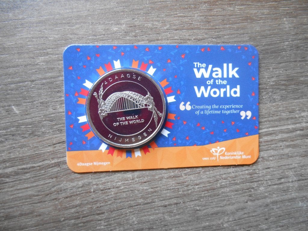 Vierdaagse penning in coincard 2025 The Walk of the World, Ophalen of Verzenden, Overige materialen, Nederland