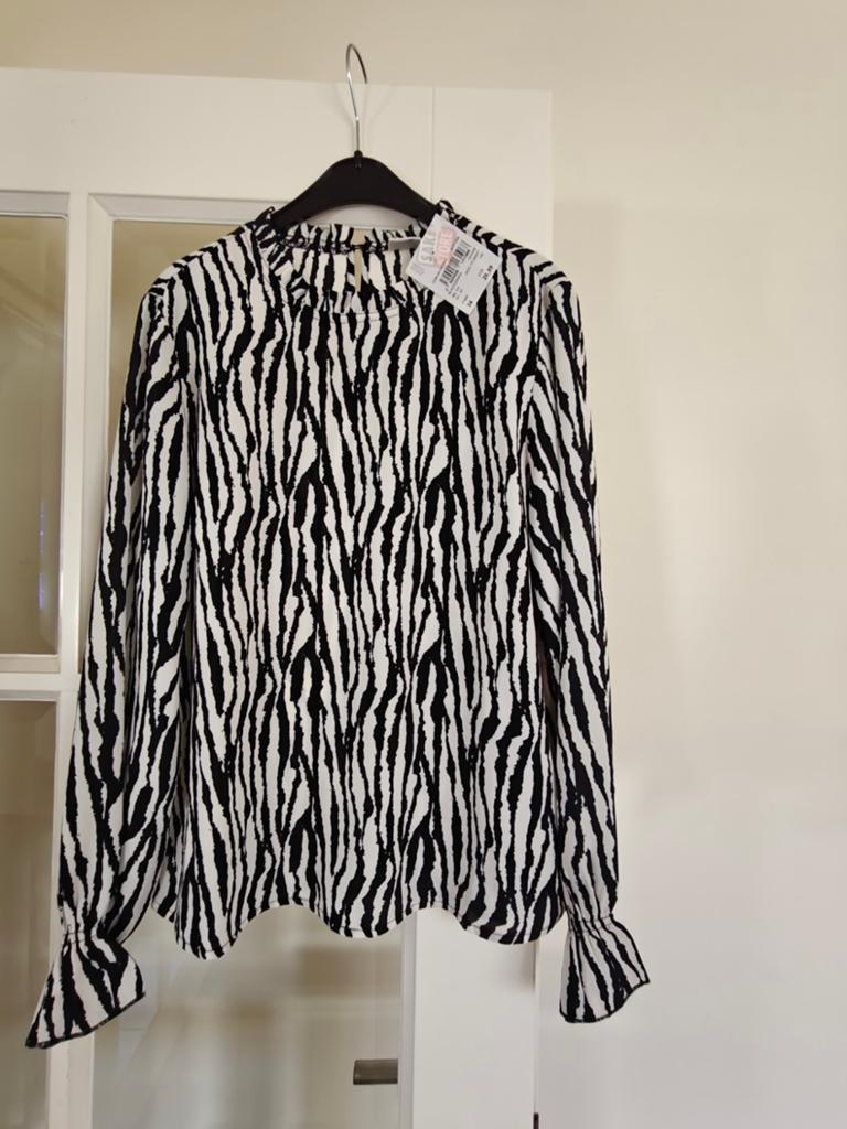 Jdy zebra blouse, Kleding | Dames, Blouses en Tunieken, Zwart, Nieuw, Ophalen of Verzenden, Maat 36 (S)