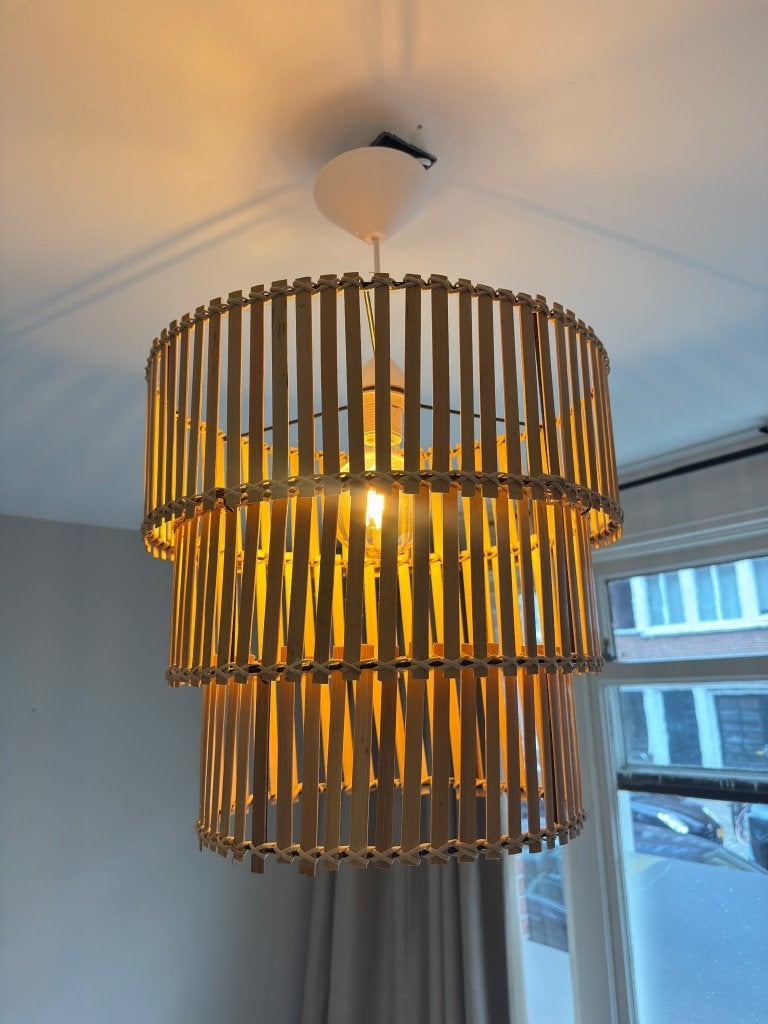 Rotan hanglamp, Ophalen, Natuurlijk materiaal, Bohemian, E27 (groot)