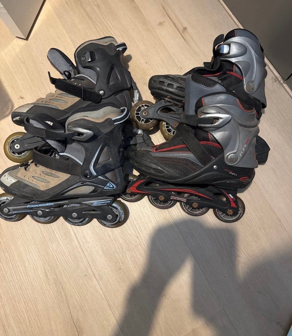 Inline skates, skeelers - 2 paar (Rollerblade en Nijdam), Overige merken, Gebruikt, Ophalen of Verzenden, Inline skates 4 wielen