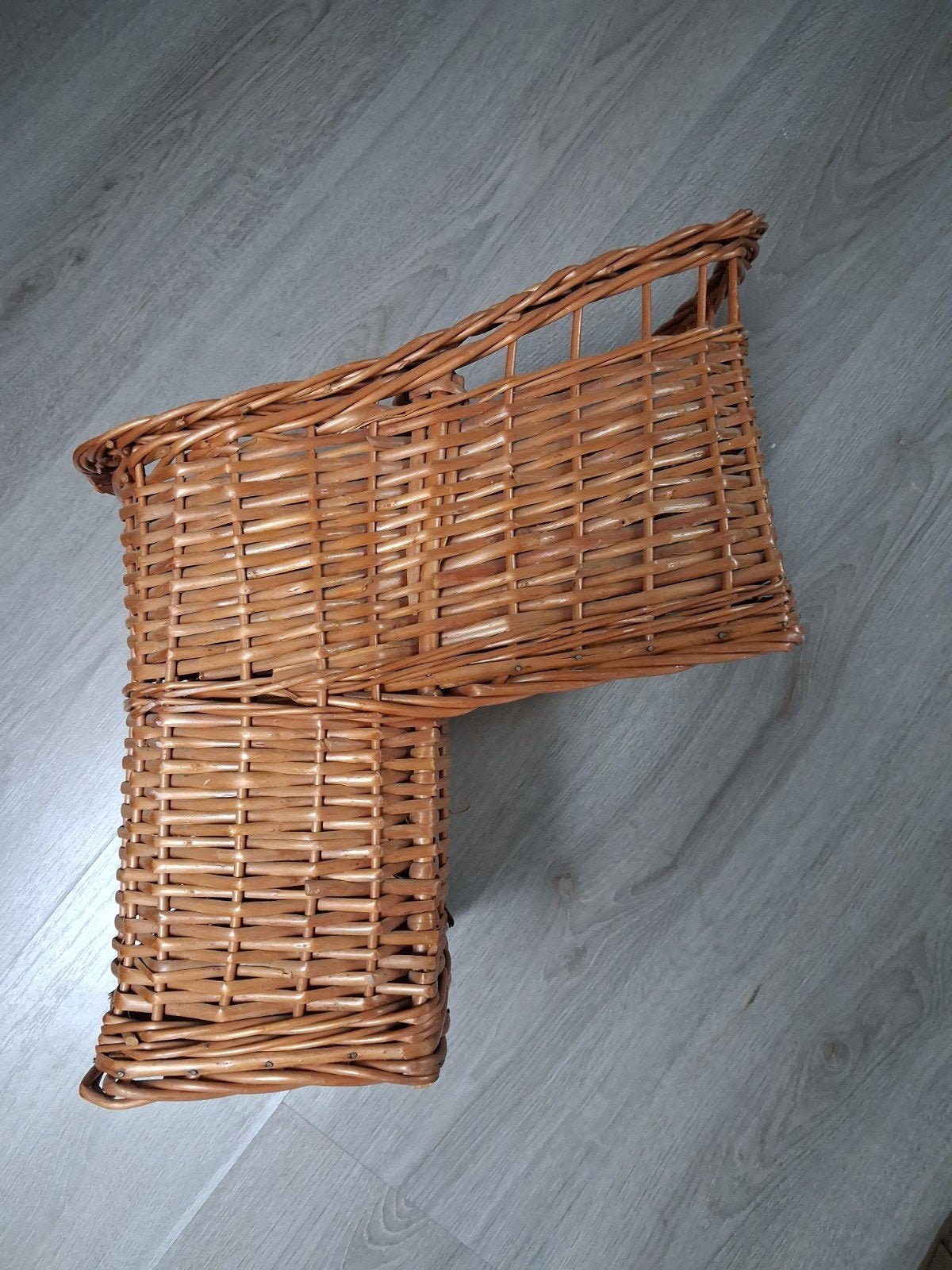 Rieten kinder fietspoppen-mand voor bagagedrager, ca. 40x40, Ophalen of Verzenden, Gebruikt, Minder dan 16 inch