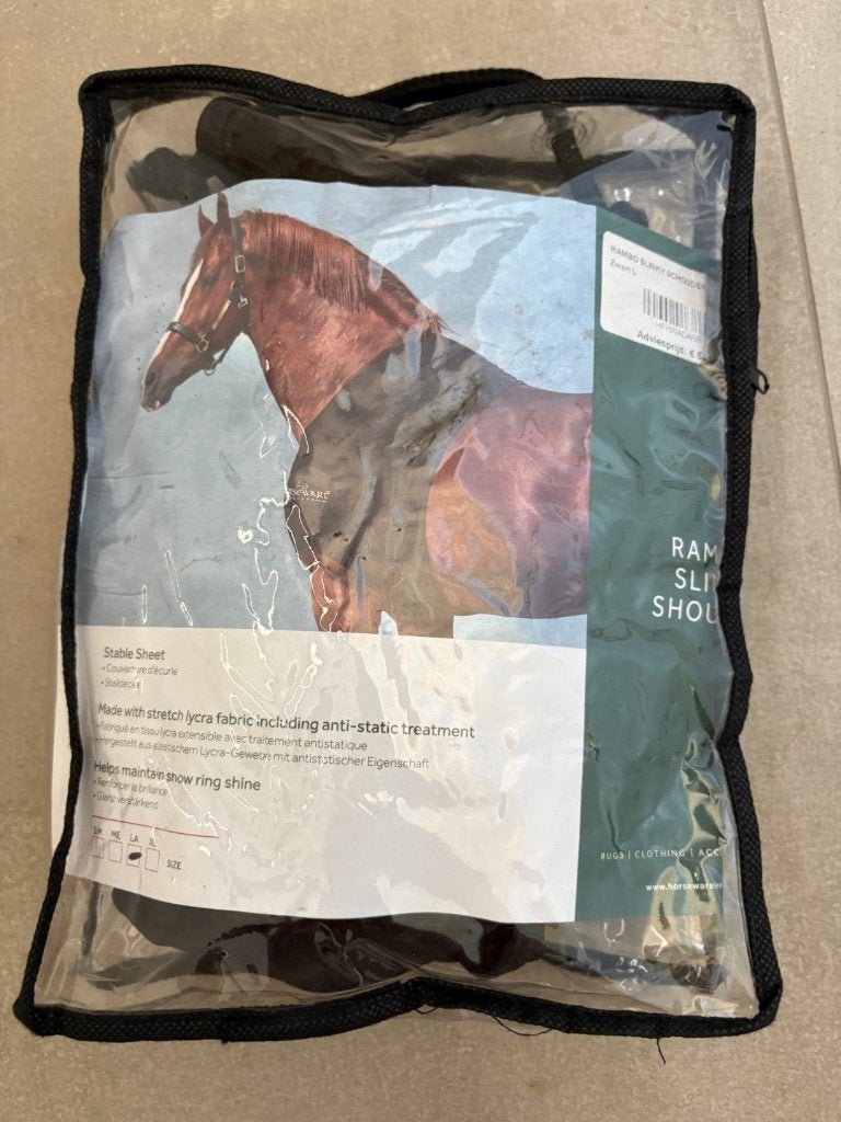 Horseware Rambo Slinky shoulder schouder bescherming maat L, Dieren en Toebehoren, Staldeken, Horseware, Zwart, Full (L)