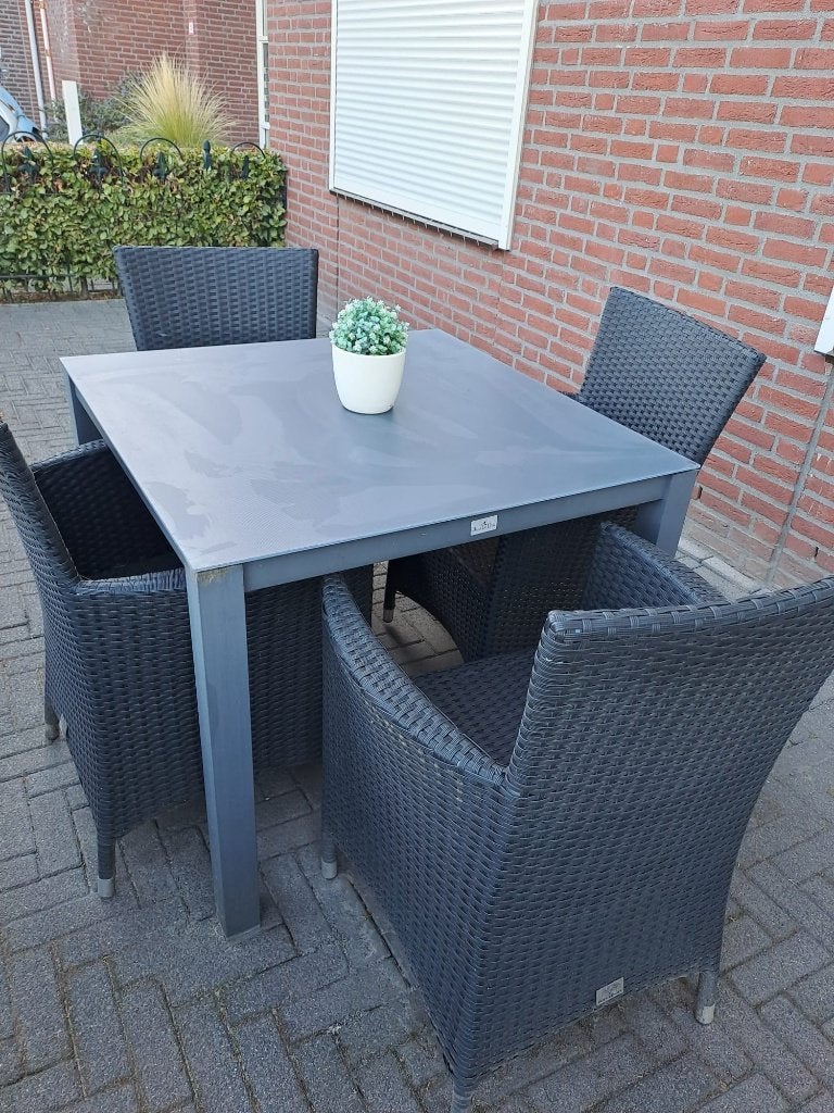 tuintafel, Tuin en Terras, Tuintafels, Ophalen, Gebruikt, Rechthoekig, Wicker