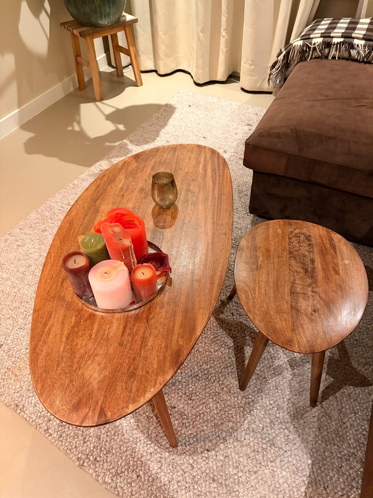 Zara home bijzettafel (2 stuks - set), Minder dan 55 cm, Rond, Zo goed als nieuw, Ophalen