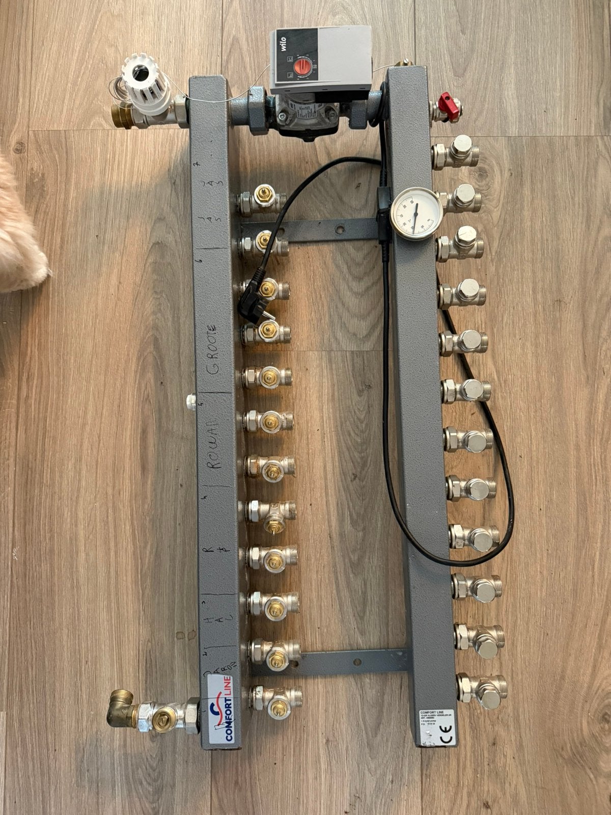 Vloerverwarmingsverdeler, 12groeps, Ophalen, Minder dan 60 cm, Cv-ketel of Combi-ketel, Minder dan 30 cm