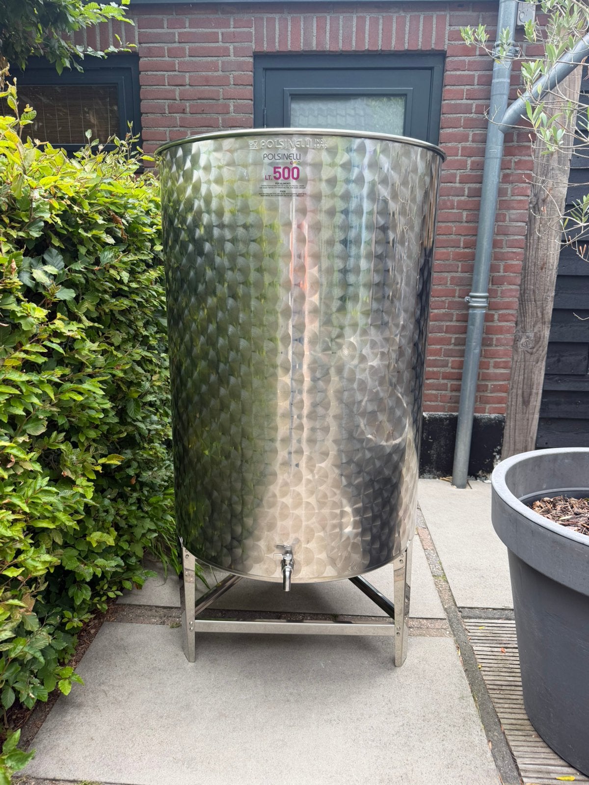 RVS 500 liter tank - vlotterende deksel, Ophalen
