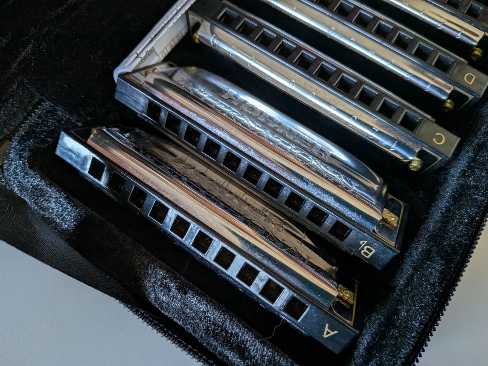 Hohner Bluesband Mondharmonica Set - 7-delig met koffer, Muziek en Instrumenten, Ophalen of Verzenden, Zo goed als nieuw, Diatonisch