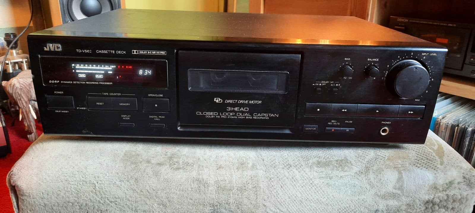 Te koop jvc td-v562 direct drive cassettedeck ✅️, Ophalen, JVC
