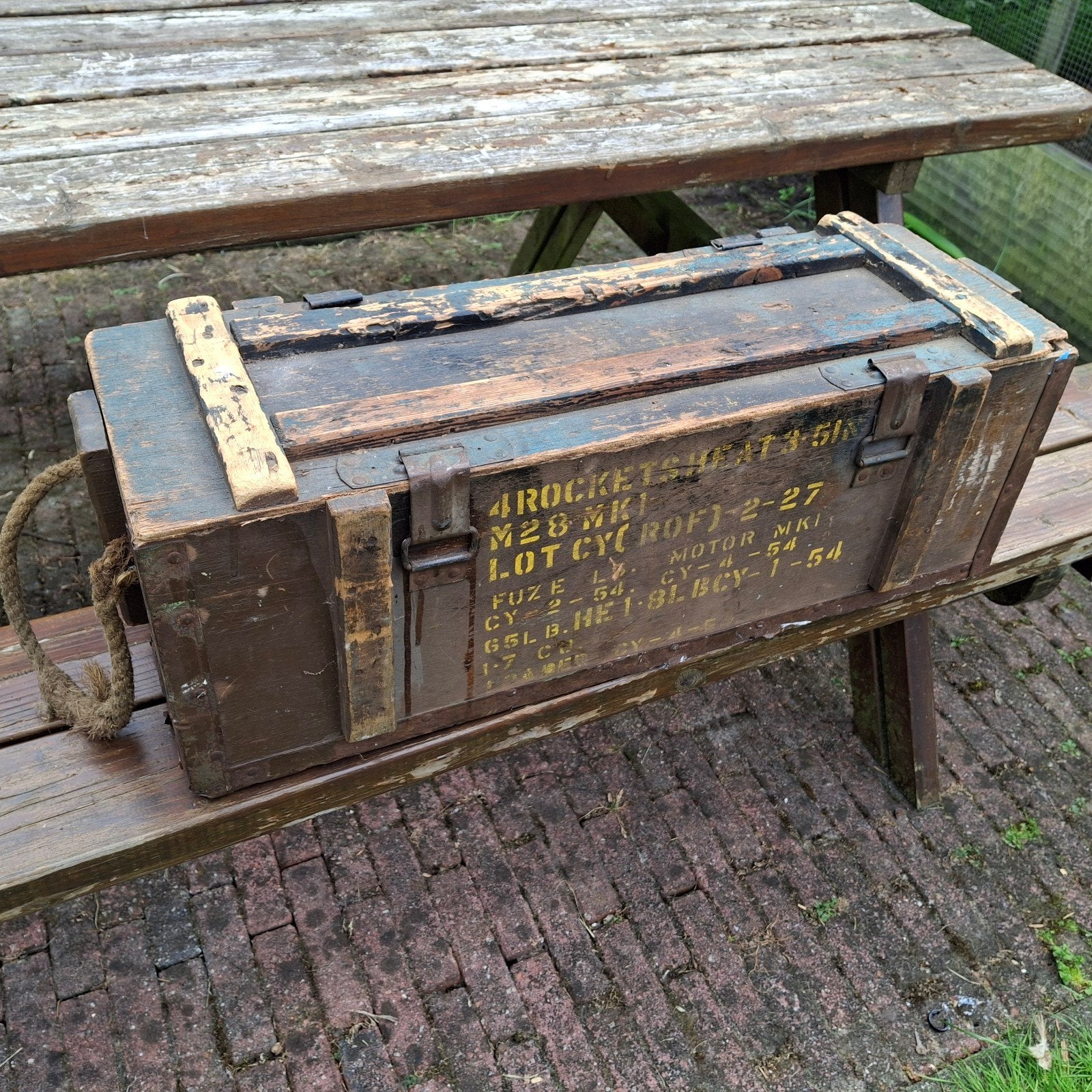 Vintage militaire munitiekist uit 1986, Ophalen of Verzenden, Overige soorten, Amerika, Kist of Geocache