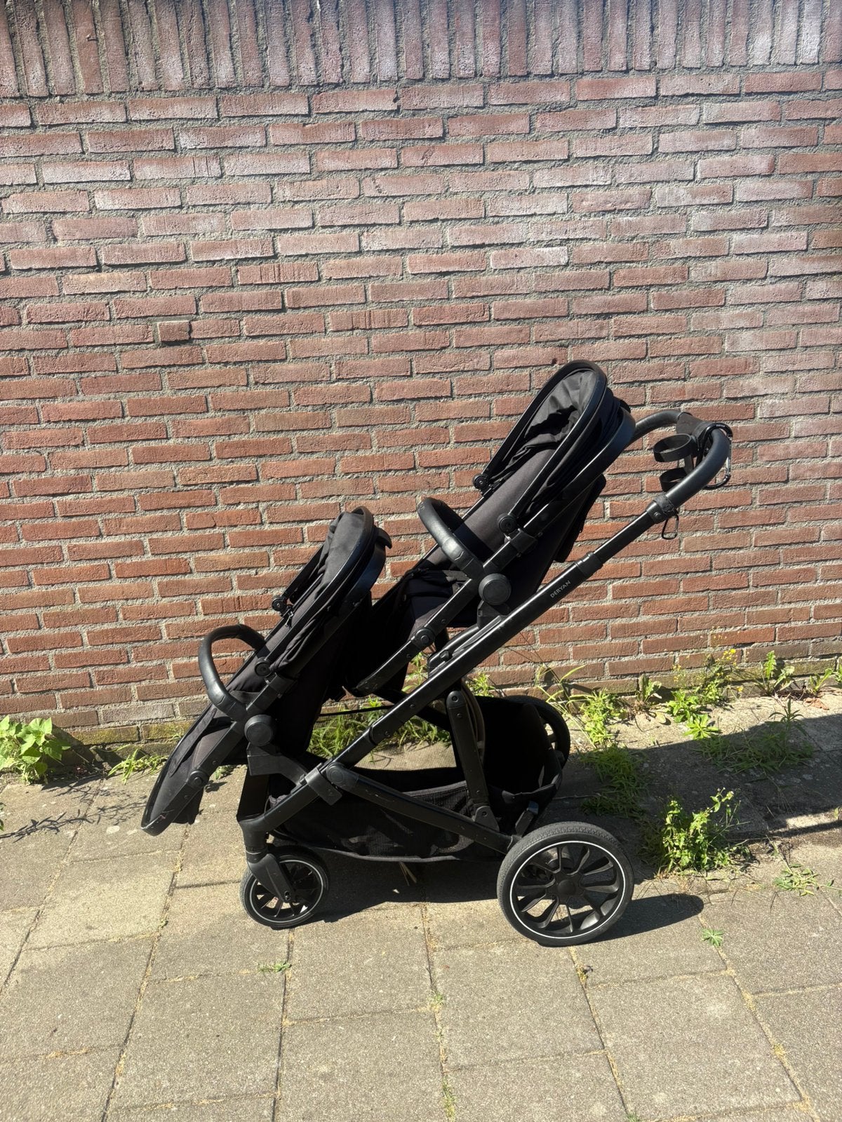Duo kinderwagen dubbele zitjes, Ophalen, Gebruikt, Duomodel