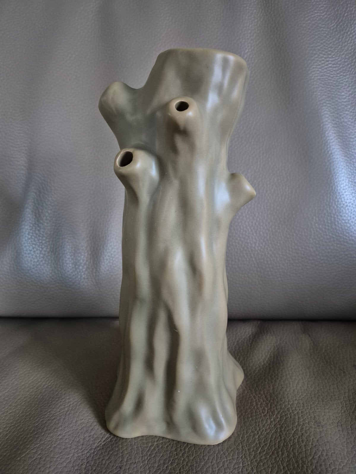 Vaas boomstam boomstronk beige creme, Huis en Inrichting, Beige, 25 cm, Ophalen of Verzenden, Zo goed als nieuw
