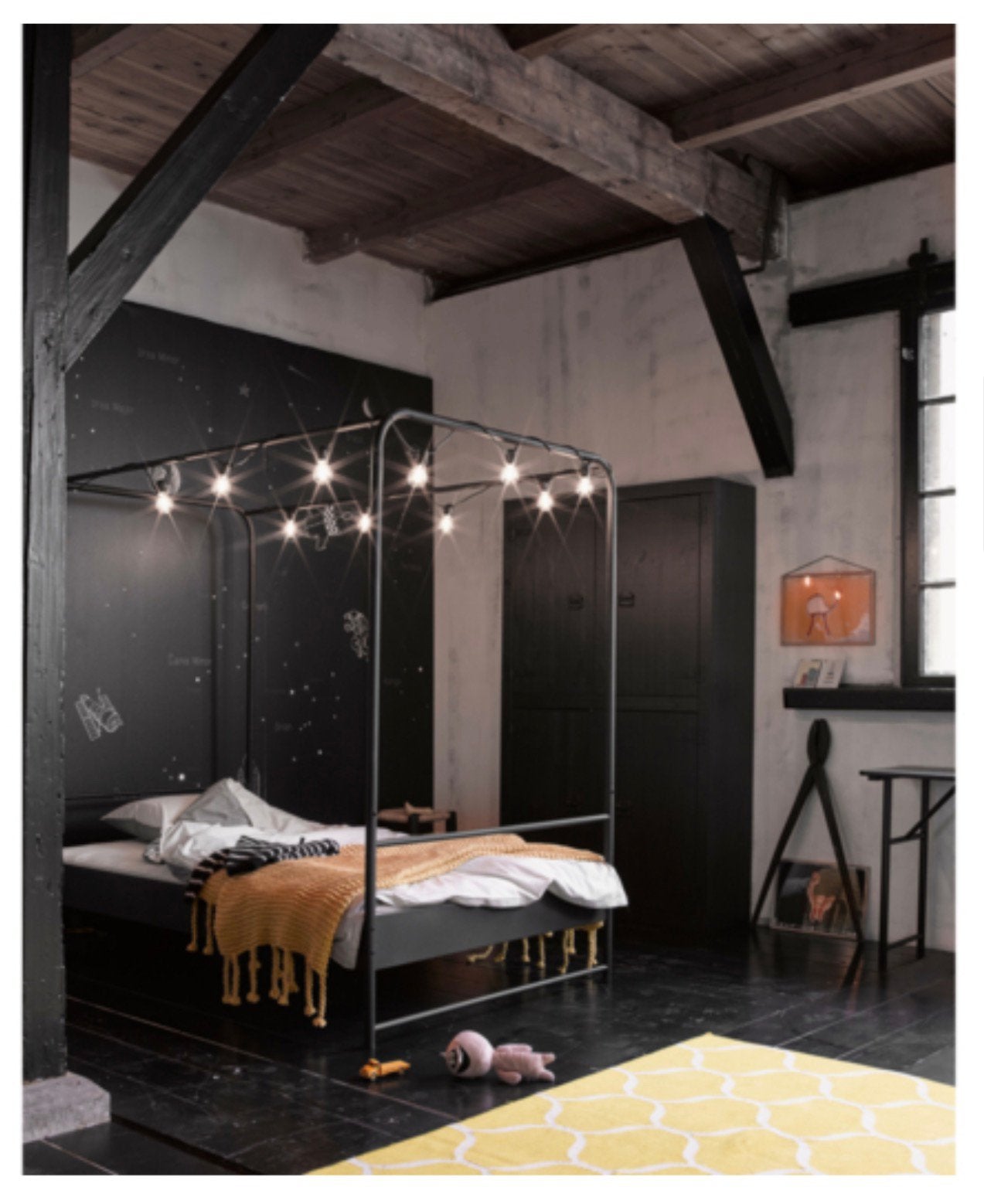 Bed VT wonen twijfelaar 120x200 cm, Ophalen, Gebruikt, Zwart, Twijfelaar