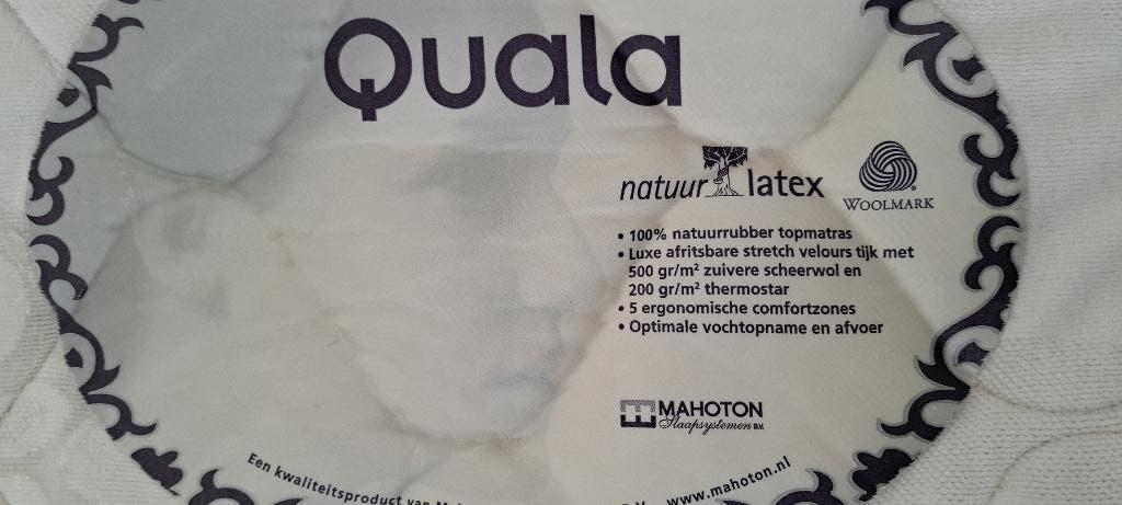 Topper Quala natuur latex 90x200, Ophalen, Gebruikt, 90 cm, Eenpersoons