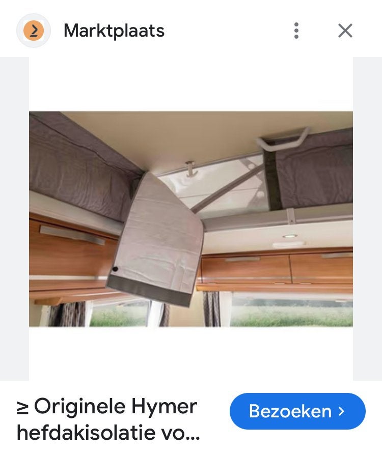 Gezocht: Hefdak isolatie voor Eriba Touring 530, Caravans en Kamperen, Ophalen of Verzenden, Gebruikt
