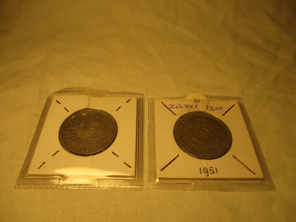 2x 5 mark munten Duitsland van zilver, Ophalen of Verzenden, Duitsland, Zilver