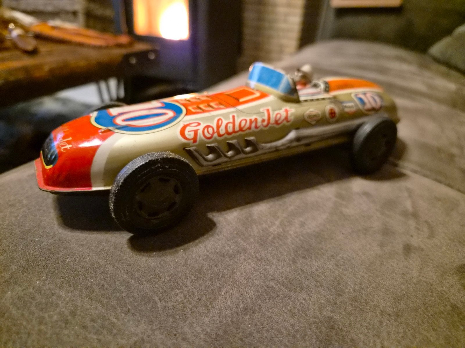 Blikken Golden Jet Raceauto. Japan., Ophalen of Verzenden