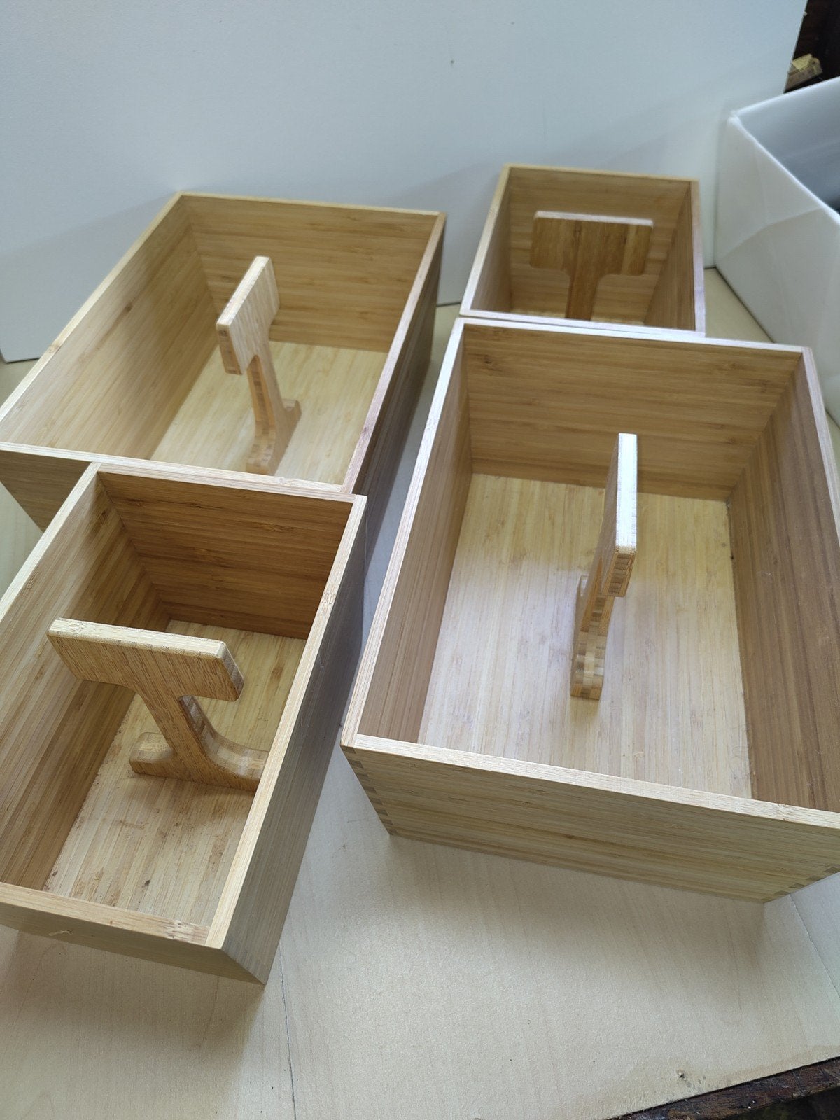 4x IKEA VARIERA Houten Bakken, Hout, Gebruikt, Beige, Ophalen of Verzenden